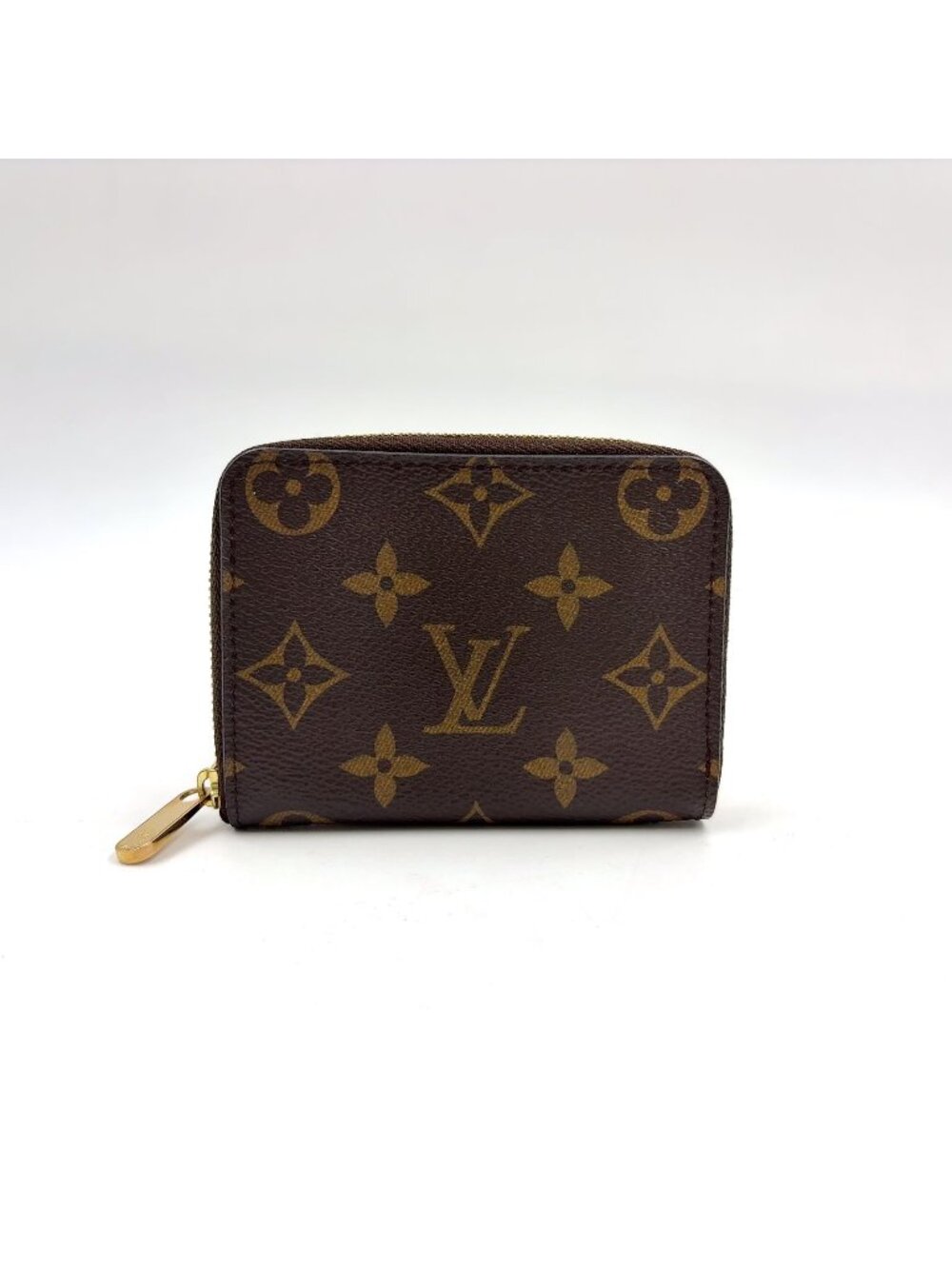 Louis Vuitton Zippy Coin Purse Monogram Leather Brown Gold
